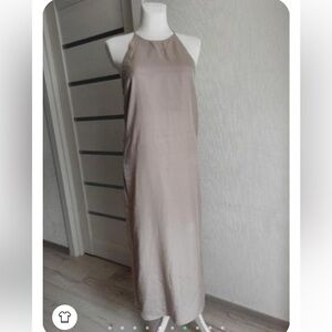 Zara Beige Backless Maxi Dress